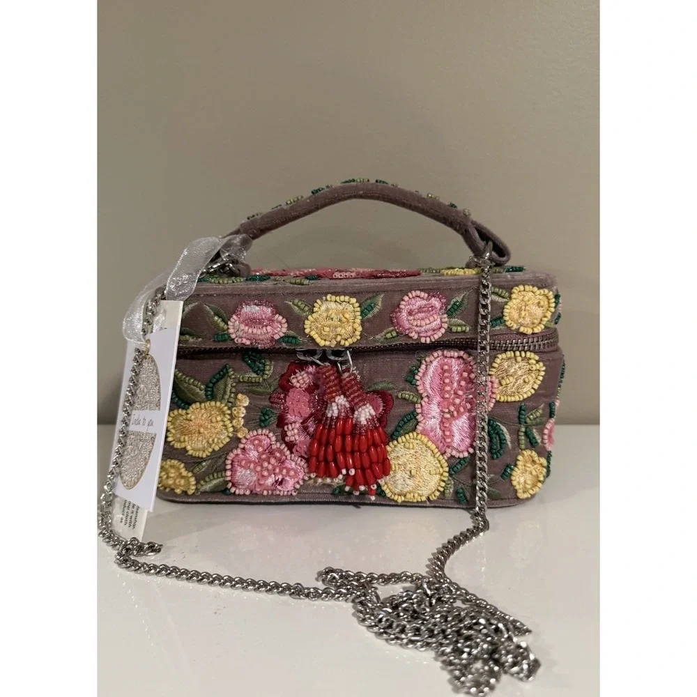 New Release Beaded Bag Made In India With Top Handle & Detachable Crossbody